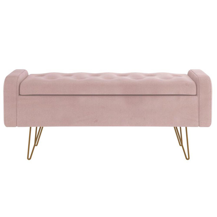 Everly Quinn Velvet Ottoman And Reviews Wayfair